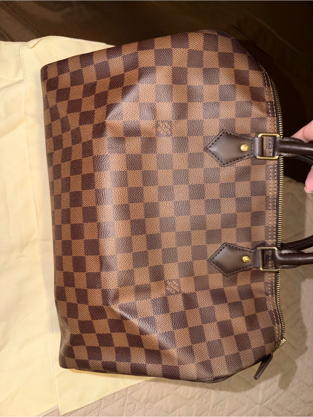 Louis Vuitton Speedy 35 Damier Ebene with Red Interior - Picture 2 of 11